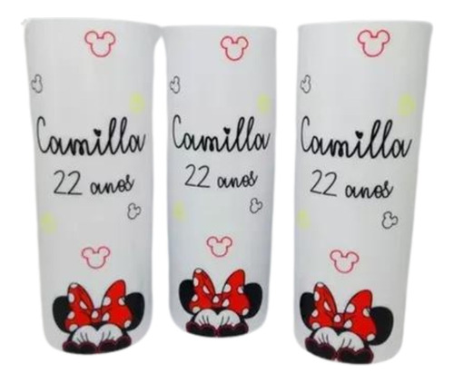10 Copos Long Drink Lembrança De Aniversário Minnie Mouse
