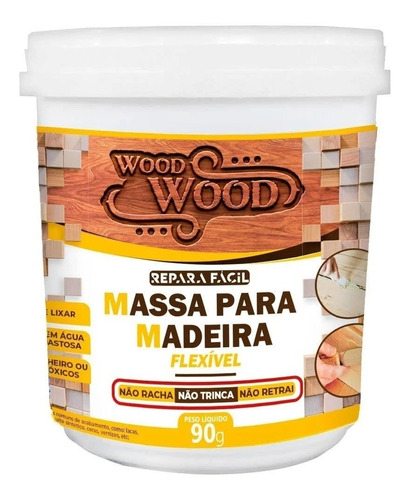 Massa Para Madeira Reparo Fácil Wood Wood 90gr