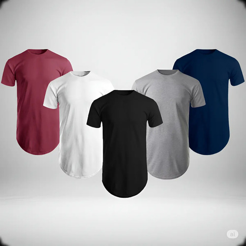 Kit 5 Camisetas Camisas Masculinas Long Line Oversize Swag