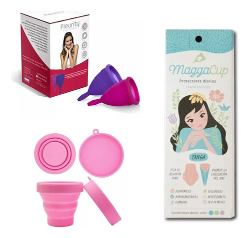 2 Copas Fleurity + Protector Diario X3 + Vaso Esterilizador