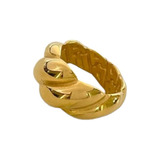 Anillo Mujer Acero Con Baño Oro 18k Regalo Moda Chunky