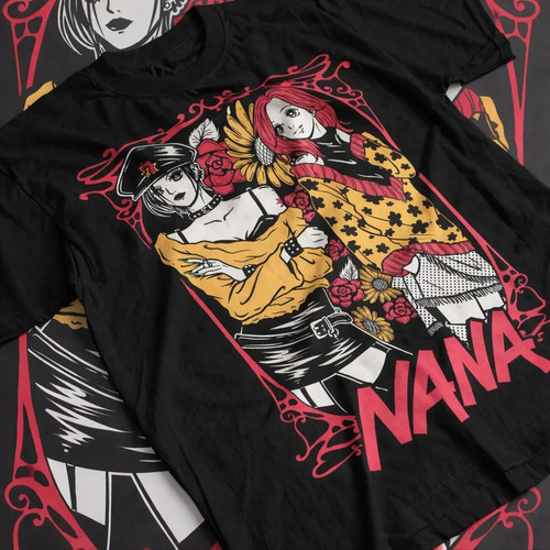 Playera Negra Anime Nana Osaki Y Hachi Estampado Unisex