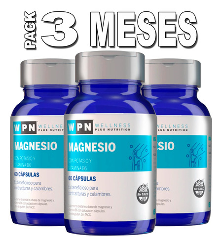 Magnesio Potasio Vit B6 90 Días Contracturas Calambres Wpn