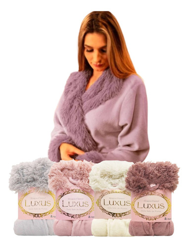 Roupão Plush Feminino Luxus Dia Das Mães Plumas Luxo Appel