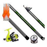 Kit Pesca Caña Spinit 2,40m + Reel 3 Rulemanes + Linea Flote