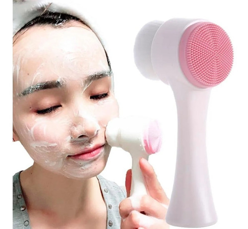 Cepillo Facial Limpiador Exfoliante Doble Cara Manual