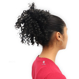 Cabelo Organico Coque Cacheado Curto Afro Puff Com Regulador