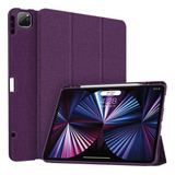 Funda Para iPad 12 Pro C/soporte De Lapiz Violeta