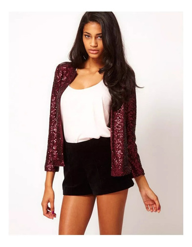 Blazer De Lentejuelas Para Mujer Para Una Fiesta Brillante