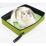 Arenera Para Gatos Portátil Color Verde