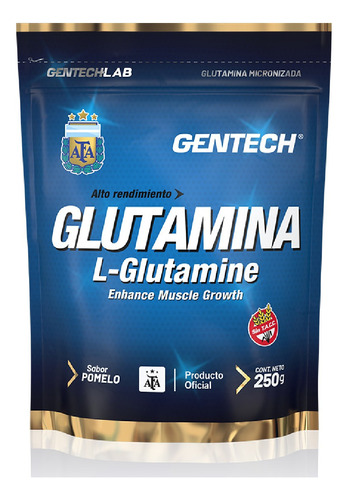 Glutamina 250grs Gentech Recuperador Sin Tacc Saborizada 