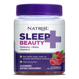 Natrol Sleep & Beauty Con Melatonina Biotina Y Vitamina E Sabor Frambuesa