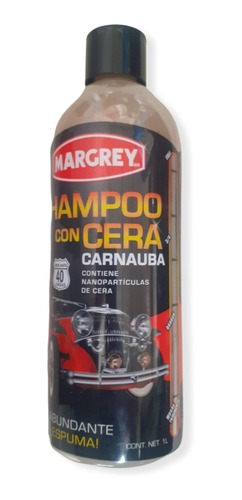 Shampoo Automotriz Con Cera 1 Litro Maxi Espuma Margrey
