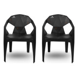 2 Poltrona De Plastico Design Moderno 3d Cadeira Reforçada