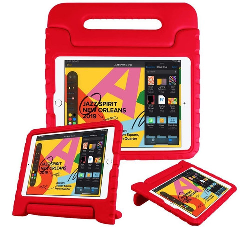 Funda Ideal Niños Para  iPad 8th/7th Gen, iPad Air 3, Rojo