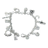 Pulsera 20cm Y Dijes En Plata S925 