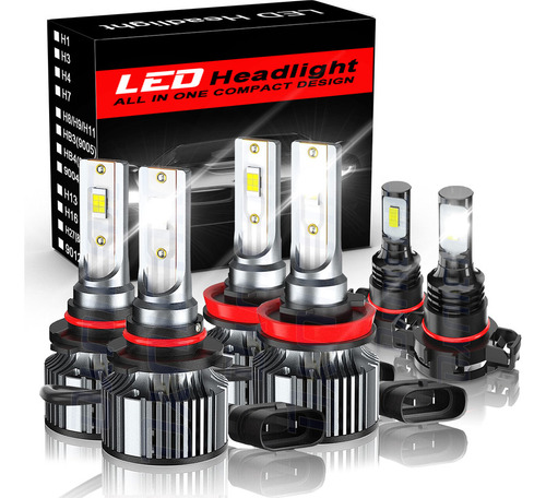 Kit Faros Luz Led 9005 2504 30000lm Para Jeep Haz Alta/baja