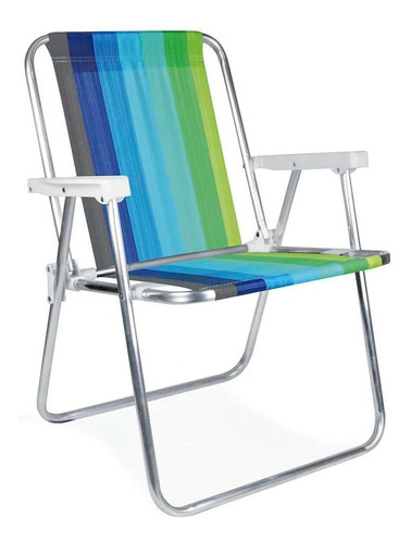 Cadeira De Praia Piscina Alta Confort Alumínio Dobrável Mor