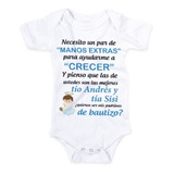 Pañalero Body Bebé Padrinos Bautizo Personalizado Manos Extr