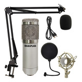 Kit Micrófono Condenser Profesional Midiplus Usb800 Gris