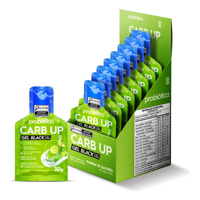 Carb Up Gel Black Caldo Cana C\u002F Limão Display 10un Probiótica - Sabor Caldo de Cana e Limão | MercadoLivre