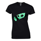 Baby Look Camiseta Feminina Algodão Et Alien Mão Vidro Meigo