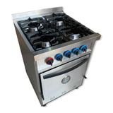 Cocina Industrial Familiar 4 Hornallas 58cm. Acero Inox.