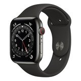 Apple Watch  Series 6 (gps+cellular) - Caja De  Acero Inoxidable Grafito De 44 Mm - Correa Deportiva Negro