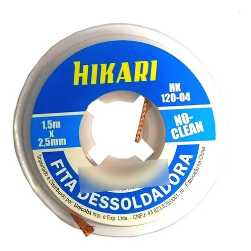 5x Fita Malha Dessoldadora Hikari 1,5m 2.5mm Hk-120-04