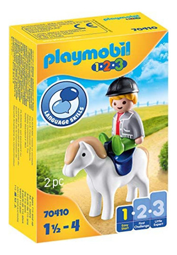 Playmobil 123 Niño Con Pony Caballo Animal Cabalgata #70410