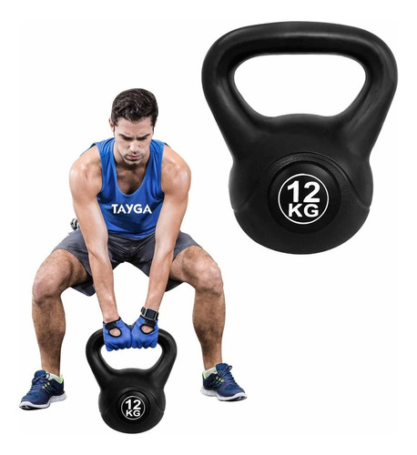 Pesa Rusa 12 Kg/26.4 Lb Kettlebell, Funcional Cross Tayga Color Negro