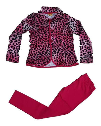 Conjunto Casaco E Legging Mineral Kids Tam 06 Onça Rosa