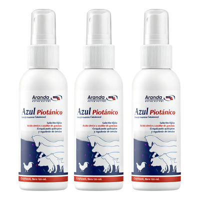 Aranda Spray Azul Piotánico Pack 3 Unidades Cicatrizante Perros Gatos | Envío gratis