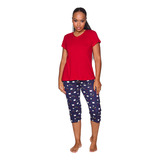 Pijama Feminino Adulto Pescador Manga Curta Viscolycra