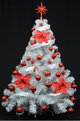 Árbol De Navidad Premium Glaciar 1,30 + Kit 36 U.rojo-sheshu