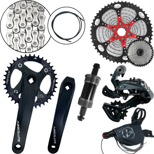 Kit Grupo Absolute 1x12v Completo K7 52d Peças Bike Mtb