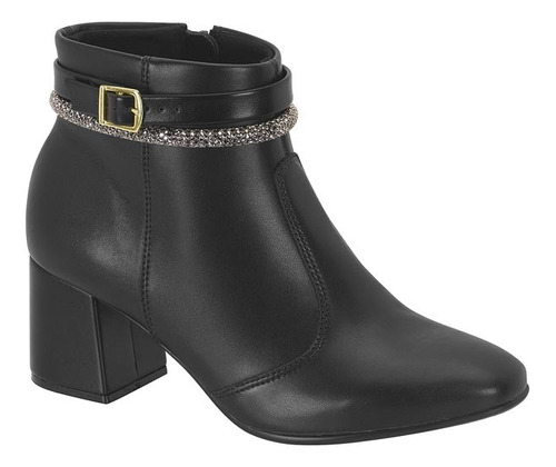 Bota Ankle Boot Feminina Cano Baixo Strass Beira Rio 9076107