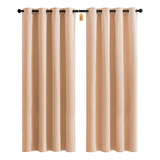 Cortinas Kitul Blackout Plus Aislamiento Térmico 2 Paneles 215 X 135 Cm Color Beige