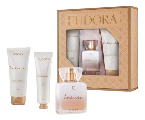 Kit Eudora Presente Imensi Colônia 25ml + Hidratante Corporal 75ml + Creme Mãos 50g