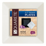 Squarete Bone/ivory - Platos Desechables Elegantes Para Fies