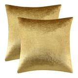 Cojines Fundas De Almohada Decorativas De Terciopelo Dorado,