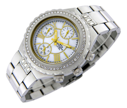 Reloj Montreal Mujer Ml655 Multifunción 100% Acero Calendari