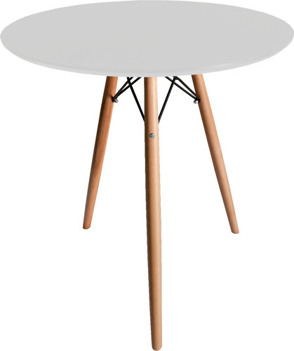 Mesa 80cm Jantar Mdf Redonda Eiffel Tripé Charles Eames