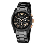 Reloj Emporio Armani Ceramica Ar1410 De Acero Inox. P/hombre Color De La Correa Negra Color Del Bisel Negro Color Del Fondo Negro