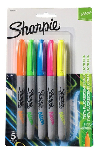 Marcadores Sharpie Permanentes X5 Colores Neon Fluorescente 