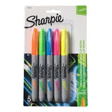 Marcadores Sharpie Permanentes X5 Colores Neon Fluorescente 