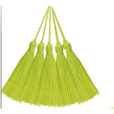 Pingente Tassel - Franja De Seda - Aplique 7cm - 10 Unidades Cor Verde Neon