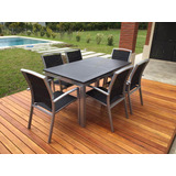 Juego Jardin Boheme Aluminio Sillones Onyx X 6 Intemperie