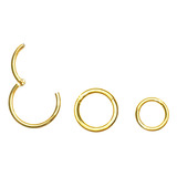 Piercing De Argola Click Dourada 6mm Titânio Rook Trágus