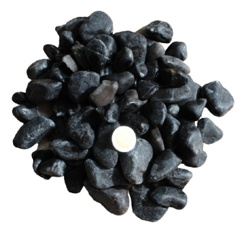 Piedra Decorativa Mármol Negro Pulido Semibrillante  2.5 Kg 